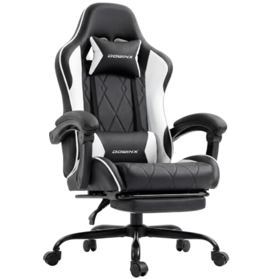 Ergonomic Office Chair - Fauteuil de jeu avec repose-pieds, fauteuil