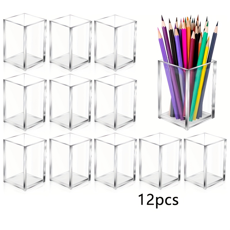 Home Office Work Table - Porte-brosse de maquillage en acrylique Transparent,